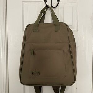 BEIS Olive Green Backpack with Front Pocket